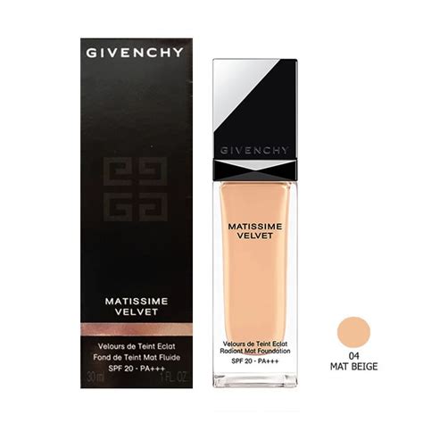 givenchy mattisme velvet 04 beige|Givenchy Matissime Velvet Fluid Foundation SPF20.